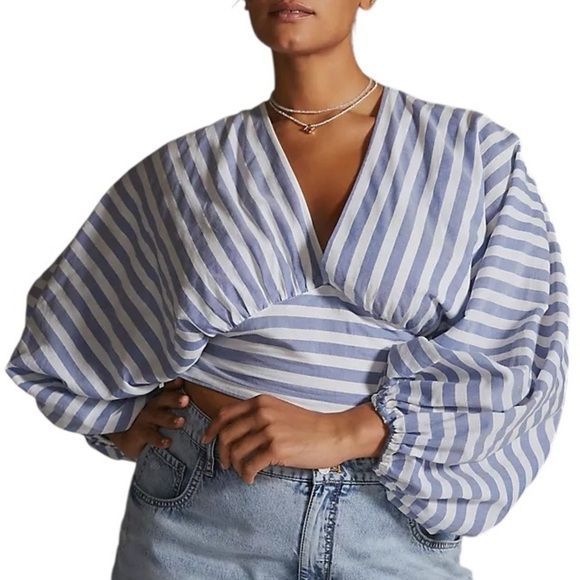 DOLAN left coast collection V-Neck Blouse Stripe Zipper Closure Size 2X - Picture 3 of 11